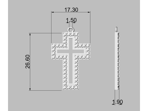 Diamond Cross Pendant Modelo de Impressão 3D