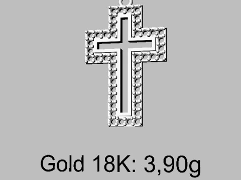 Diamond Cross Pendant 3D Print Model