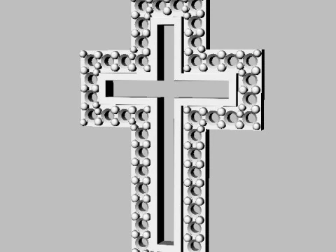 Diamond Cross Pendant 3D Print Model