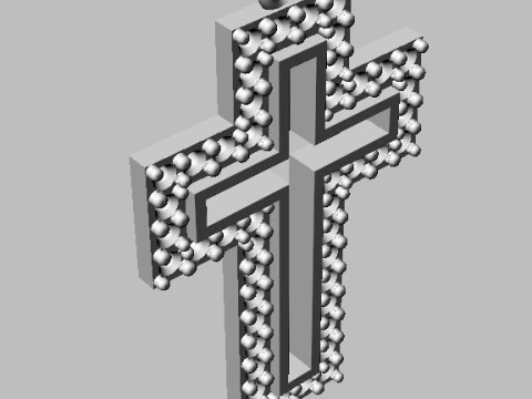 Diamond Cross Pendant 3D Print Model