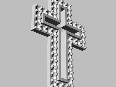 Diamond Cross Pendant 3D Print Model