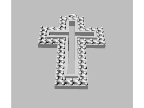 Diamond Cross Pendant 3D Print Model
