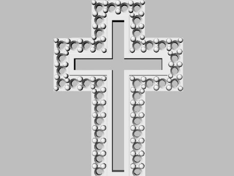 Diamond Cross Pendant 3D Print Model