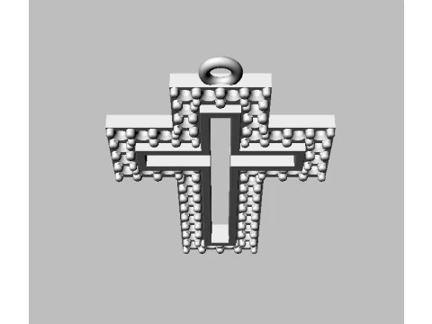 Diamond Cross Pendant 3D Print Model