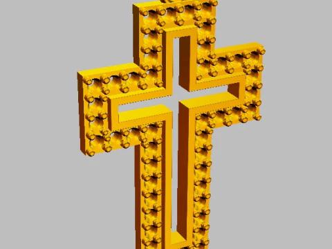 Diamond Cross Pendant 3D Print Model