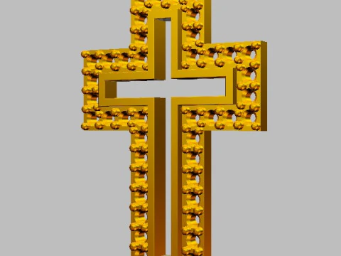 Diamond Cross Pendant 3D Print Model