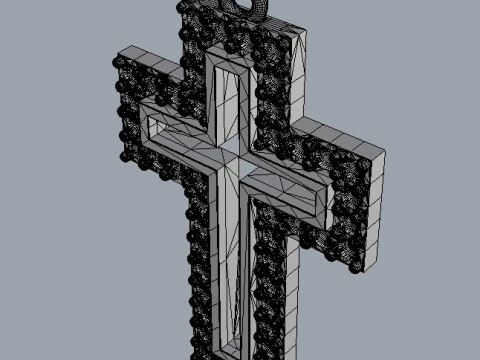 Diamond Cross Pendant 3D Print Model