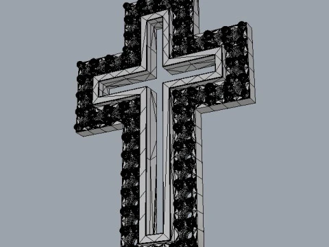 Diamond Cross Pendant 3D Print Model