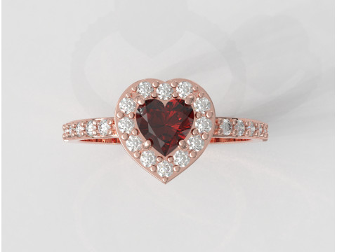 5mm Heart Gemstone Ring Modelo de Impressão 3D