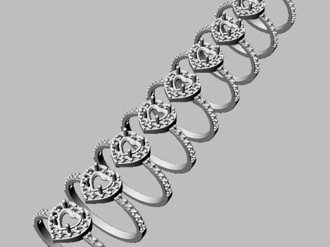 5mm Heart Gemstone Ring Modelo de Impressão 3D