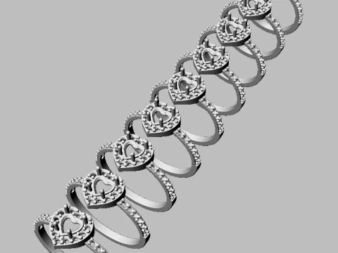 5mm Heart Gemstone Ring 3D Print Model