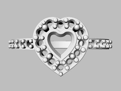 5mm Heart Gemstone Ring 3D Print Model