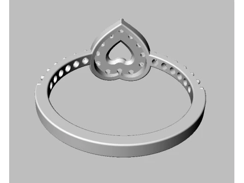 5mm Heart Gemstone Ring 3D Print Model