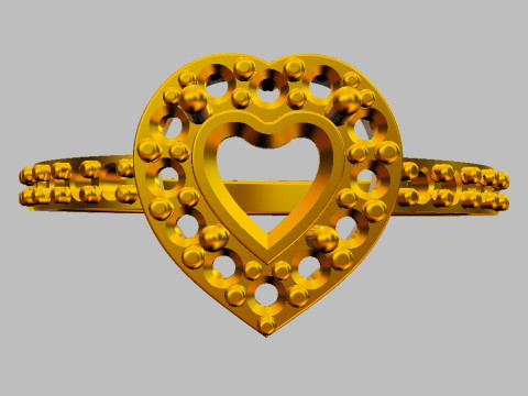 5mm Heart Gemstone Ring Modelo de Impressão 3D