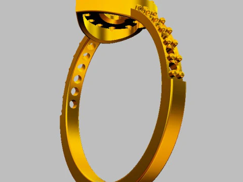 5mm Heart Gemstone Ring 3D Print Model