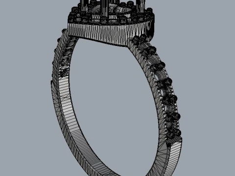 5mm Heart Gemstone Ring 3D Print Model