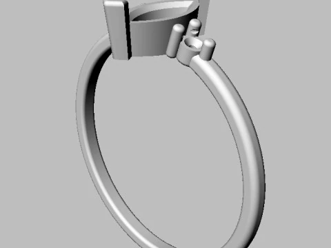 Marquise Gemstone Classic Ring 3D Print Model