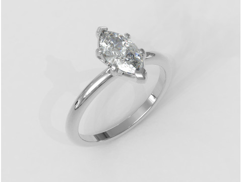Marquise Gemstone Classic Ring Modello di stampa 3D