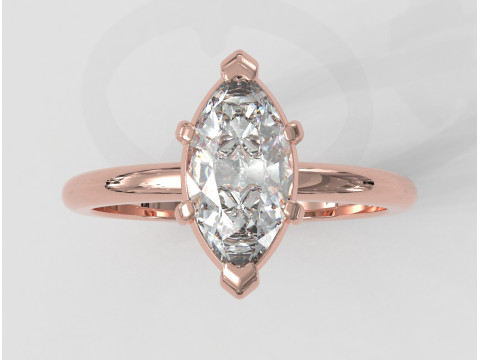 Marquise Gemstone Classic Ring Modello di stampa 3D