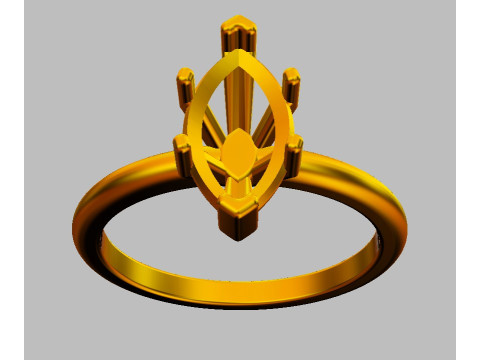 Marquise Gemstone Classic Ring Modello di stampa 3D