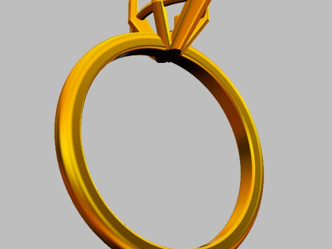 Marquise Gemstone Classic Ring Modello di stampa 3D
