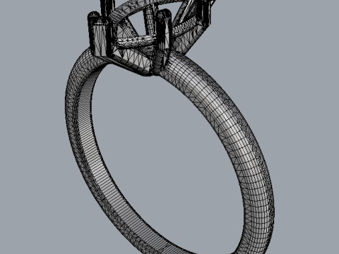 Marquise Gemstone Classic Ring Modello di stampa 3D
