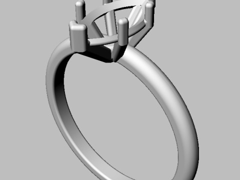 Marquise Gemstone Classic Ring Modello di stampa 3D