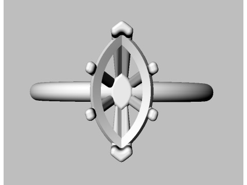 Marquise Gemstone Classic Ring Modello di stampa 3D