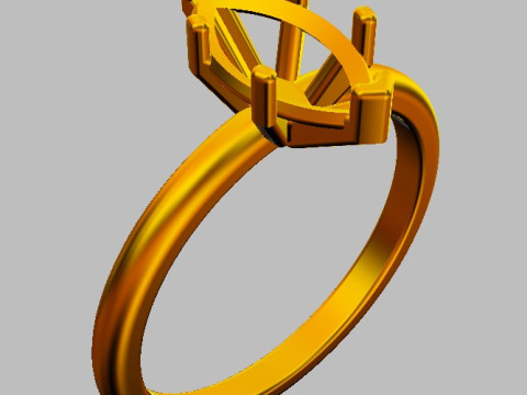Marquise Gemstone Classic Ring Modello di stampa 3D