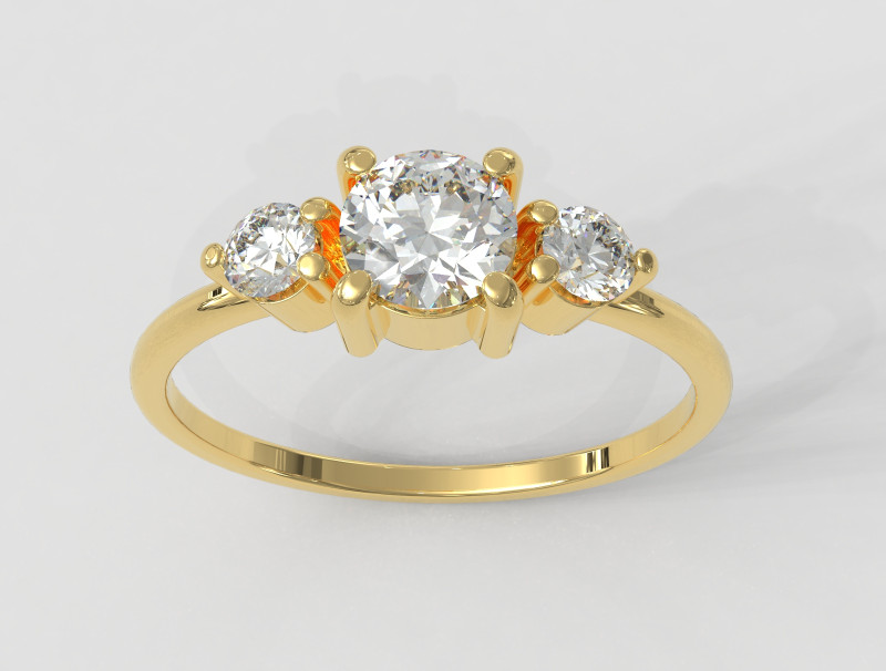 3 Stones Ring 3D प्रिंट मॉडल .c4d .max .obj .3ds .fbx .stl .blend