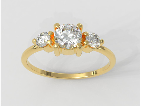 3 Stones Ring 3D प्रिंट मॉडल