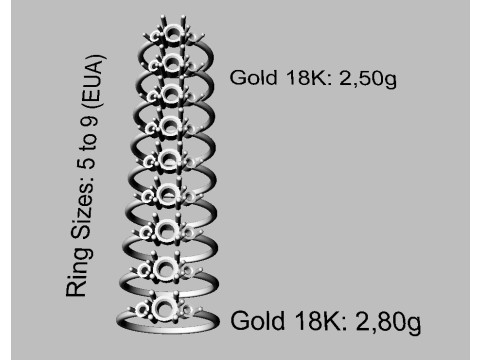 3 Stones Ring 3D प्रिंट मॉडल