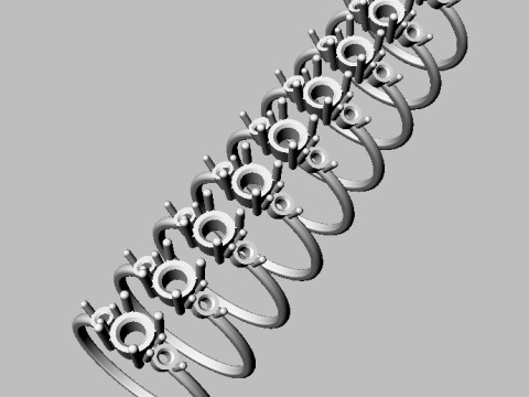 3 Stones Ring 3D प्रिंट मॉडल