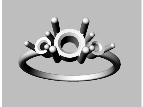 3 Stones Ring 3D प्रिंट मॉडल