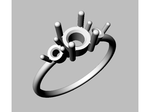 3 Stones Ring 3D प्रिंट मॉडल