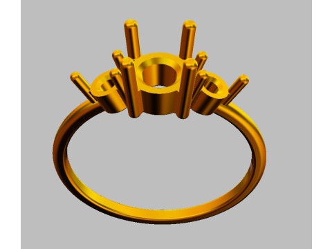 3 Stones Ring 3D प्रिंट मॉडल
