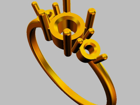 3 Stones Ring 3D प्रिंट मॉडल