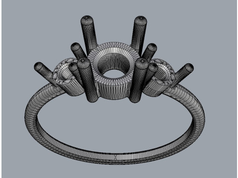 3 Stones Ring 3D प्रिंट मॉडल