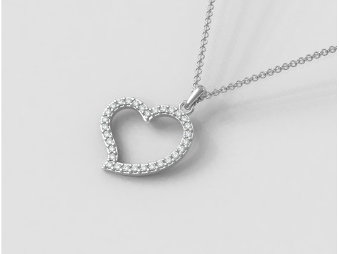 Heart Diamond Pendant 3D Baskı Modeli
