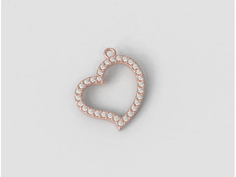 Kalp Pırlanta Kolye 3D Baskı Modeli