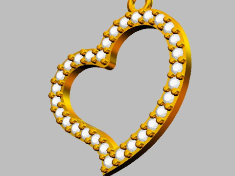 Heart Diamond Pendant 3D Baskı Modeli