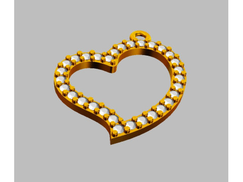 Heart Diamond Pendant 3D Baskı Modeli