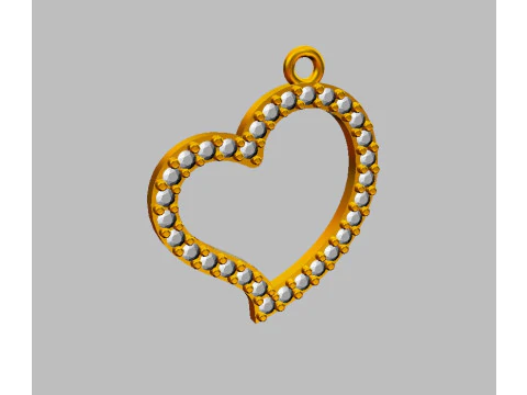 Kalp Pırlanta Kolye 3D Baskı Modeli