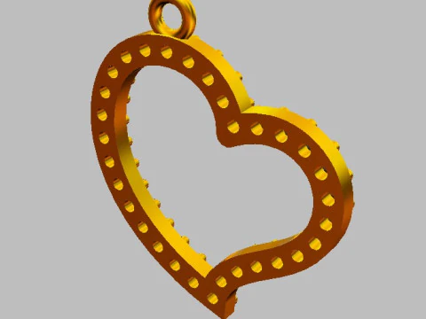 Kalp Pırlanta Kolye 3D Baskı Modeli