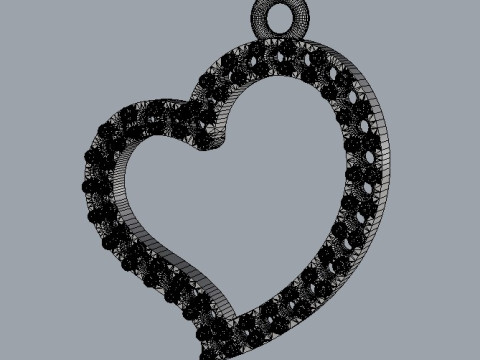 Heart Diamond Pendant 3D Baskı Modeli