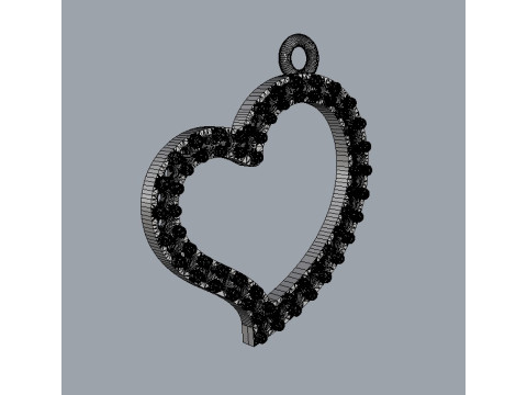 Heart Diamond Pendant 3D Baskı Modeli