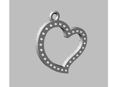 Heart Diamond Pendant 3D Baskı Modeli