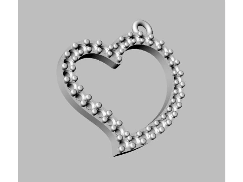 Kalp Pırlanta Kolye 3D Baskı Modeli