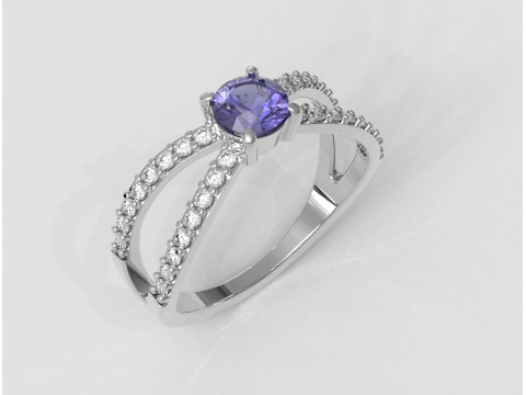 Round Gemstone Classic Ring 3D प्रिंट मॉडल