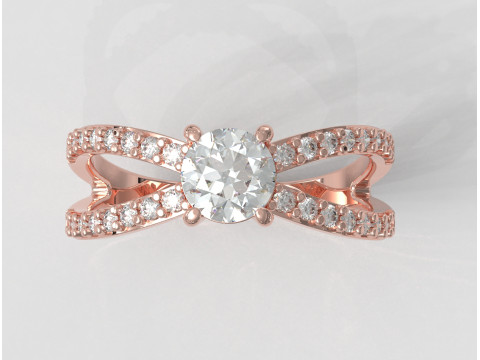 Round Gemstone Classic Ring 3D प्रिंट मॉडल